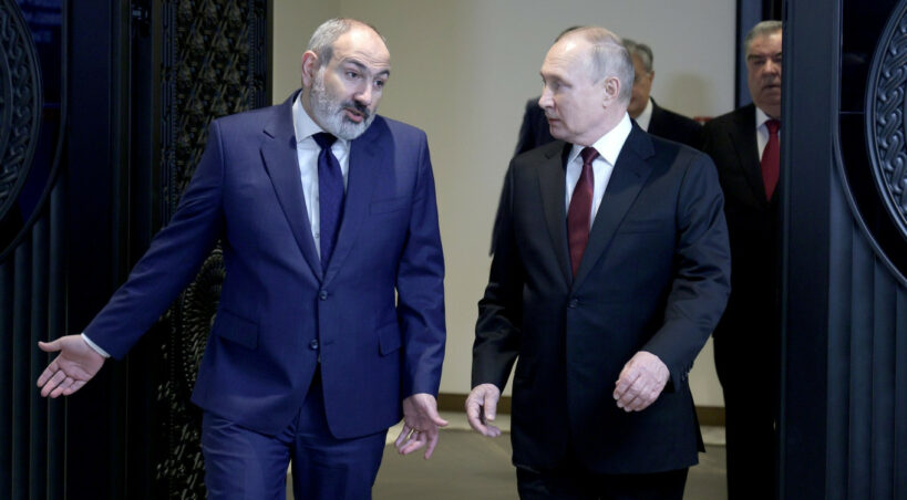 Nikoł Paszynian i Władimir Putin. Fot: kremlin.ru