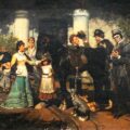 „Pożegnanie uczestników powstania 1863 r.”, obraz Wandalina Strzeleckiego, 1879 r. Muzeum Niepodległości w Warszawie