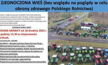 Polscy rolnicy jadą na granicę z Ukrainą