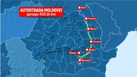 Planowany przebieg Autostrady Mołdawskiej – Autostrada Moldovei Fot. stirileprotv.ro