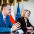 Prezes Związku Polaków na Białorusi Andżelika Borys i i wiceprezesem ZPB Marek Zaniewski