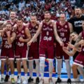 Reprezentacja Łotwy w koszykówce na Mistrzostwach Świata w roku 2023 Fot. fiba.basketball