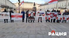 „Ultimatum” Białorusinów przed pałacem prezydenckim w Warszawie
