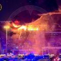 Pożar Crocus Centre Hall po zamachu terrorystycznym