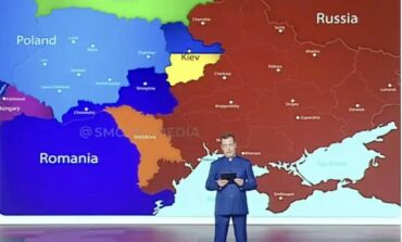 Miedwiediew pokazał mapę „podziału Ukrainy”