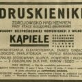 Pisownia nazwy miejscowej ma swoją przedwojenną tradycję w polszczyźnie. Reklama uzdrowiska na łamach „Kuriera Wileńskiego” z 1935 roku.