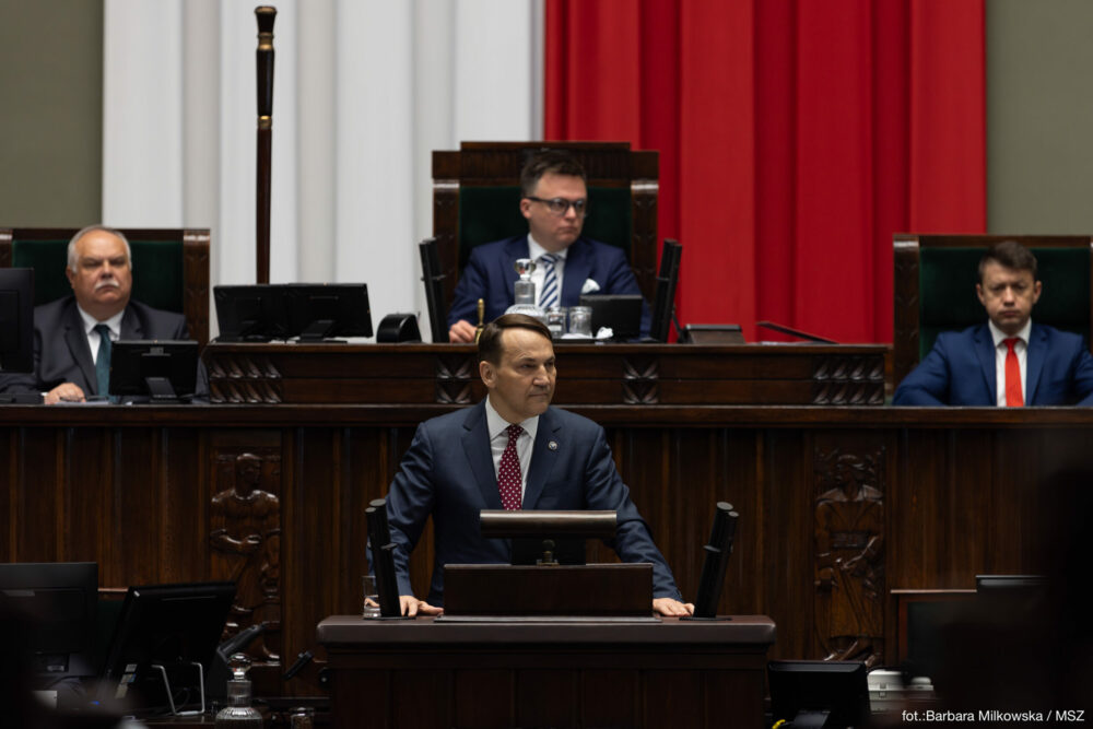 Minister Spraw Zagranicznych Radosław Sikorski przedstawił informację o zadaniach polskiej polityki zagranicznej w 2024 roku