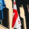 Flaga Gruzji i UE