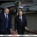 Władimir Putin witany w Mińsku przez Aleksandra Łukasznkę