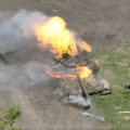 Czołg T-90 zniszczony przez drona