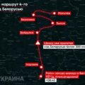 Trasa czwartego rosyjskiego Shaheda nad Białorusią. Grafika: Plan B