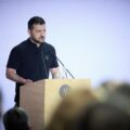 Wołodymyr Zełenski podaczas otwarcia XX dorocznego spotkania Jałtańskiej Strategii Europejskiej