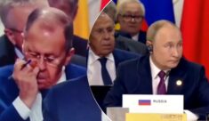Odrażające! Oto, co robi szef rosyjskiej dyplomacji słuchając Putina (WIDEO)