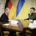 Kanclerz Niemiec Olaf Scholz i prezydent Wołodymyr Zełenski