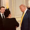 Salome Zurabiszwili rozmawia z Donaldem Trumpem w Paryżu. Fot: x.com/zourabichvili_s