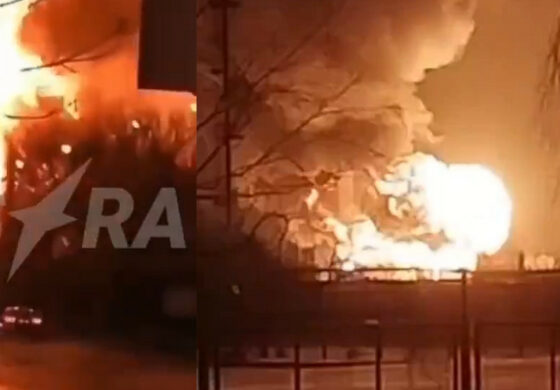 Nocne ataki dronów w Rosji. Potężne pożary