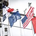 Flagi NATO i USA