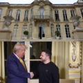 Hôtel Matignon - siedziba premiera Francji/Trump i Wołodymyr Żełenski