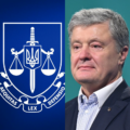 Symbol Prokuratury Generalnej Ukrainy i Petr Poroszenko