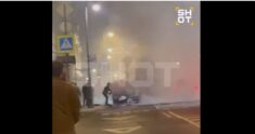 Samochód Putina spłonął doszczętnie w centrum Moskwy (WIDEO)