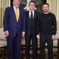 Donald Trump, Emmanuel Macron i Wołodymyr Zełenski