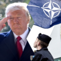 Donald Trump i flaga NATO