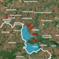 Mapa pogranicza ukraińsko-rosyjskiego w rejonie obwodów sumskiego i kurskiego