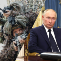 Ukraińscy żołnierze i Putin