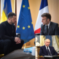 Wołodymyr Zełenski, Emmanuel Macron i Putin