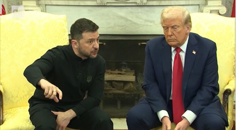 Spotkanie prezydenta Donalda Trumpa z prezydentem Ukrainy Wołodymyrem Zełenskim w Gabinecie Owalnym, Fot: PrtSc/ edition.cnn.com