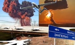 "Grzybek" jak po atomówce! Trafili w strategiczną bazę. Trwa ewakuacja (WIDEO)