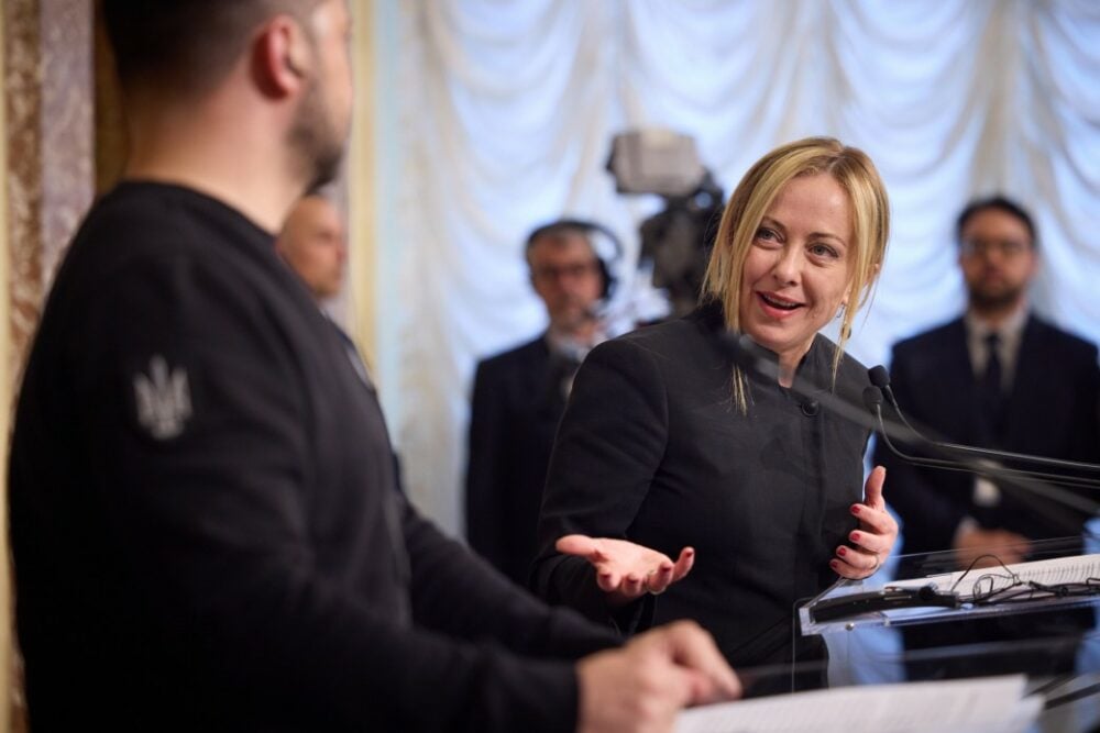 Giorgia Meloni i Wołodymyr Zełenski