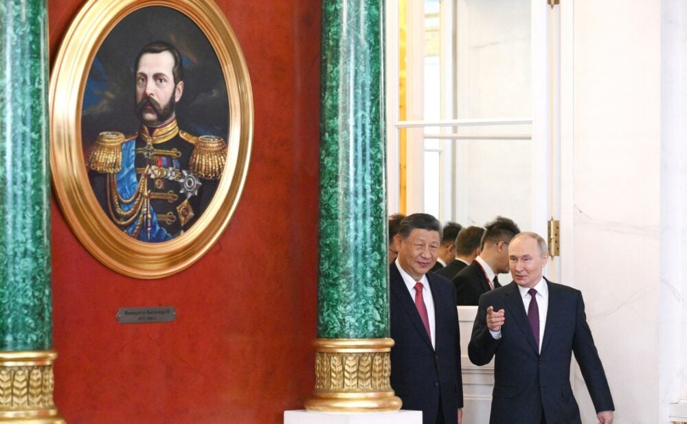 Po spotkaniu Władimira Putina z przewodniczącym Chińskiej Republiki Ludowej Xi Jinpingiem. Zdjęcie: Alexei Nikolsky, RIA Novosti
