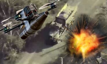 Jak dron z jasnego nieba! Baza zrównana z ziemią (WIDEO)