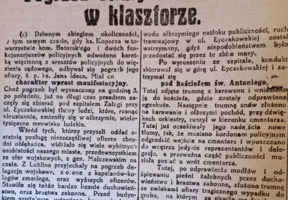 Sensacyjne morderstwo we lwowskim klasztorze oo. karmelitów. Część 2