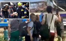 Rakietą w pociąg! Przed chwilą się śmiała… Wstrząsające nagranie (WIDEO)