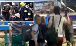 Rakietą w pociąg! Przed chwilą się śmiała... Wstrząsające nagranie (WIDEO)