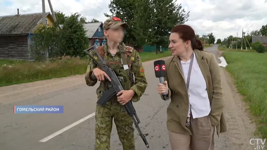 „Dziecięcy oddział graniczny” w obwodzie homelskim. Fot: PrtSc ctv.by