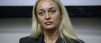 Anżelika Mielnikowa na Białorusko-Ukraińskim Forum Ostrogskiego w Kijowie, Ukraina. 16 listopada 2024 r. Zdjęcie: Władysław Maksimenko / Belsat