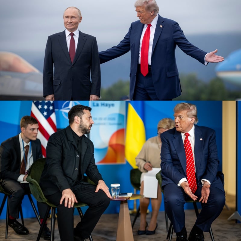 Trump i Putin podczas spotkania w Anchorage_Wołodymyr Zełenski i Trump