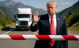 Stop, Wowa, tędy nie wjedziesz! Trump stoi na drodze i nie wpuszcza...