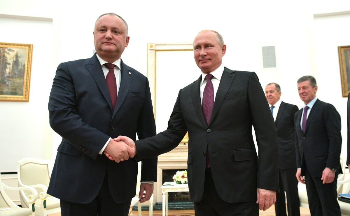 Igor Dodon i Putin podczas spotkania w Moskwie w 2018 r.