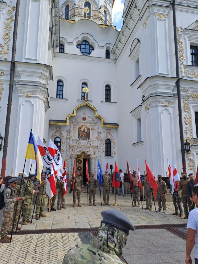 Obchody Dnia Białoruskiej Chwały Wojskowejj w Kijowie. Fot: Racyja.com