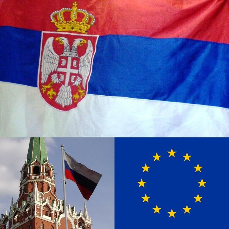 Flaga Serbii, Kreml i flaga UE