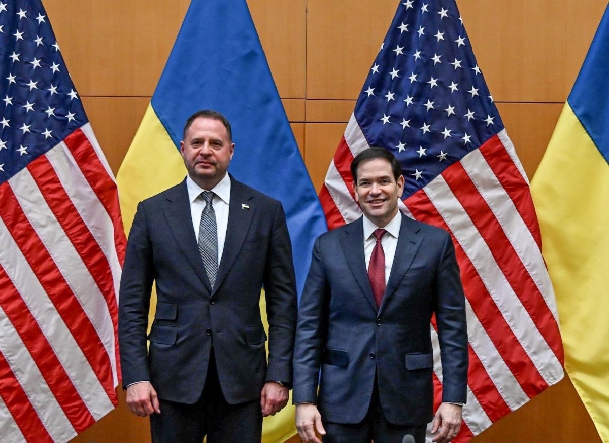Andrij Jermak i Marco Rubio w Genewie