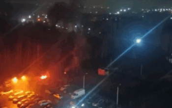 „Deszcz ognia” spadł na miasto (WIDEO)