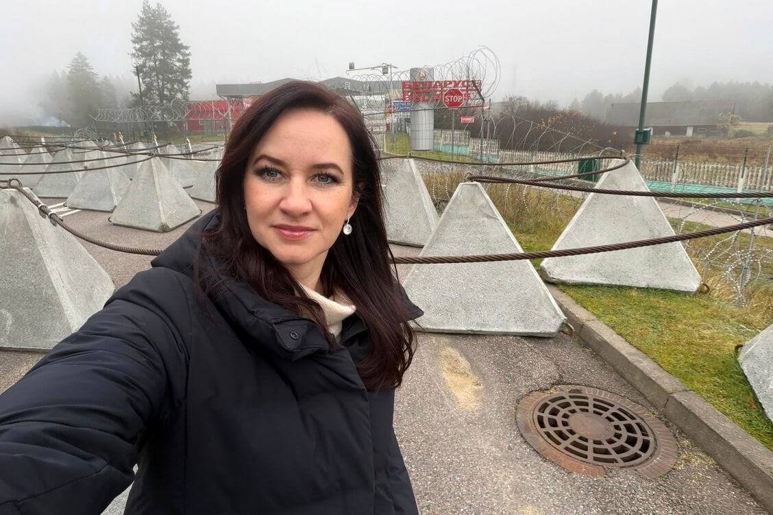 Premier Litwy Inga Ruginienė na granicy z Białorusią, 8 listopada 2025 r. Zdjęcie: facebook.com/inga.ruginiene