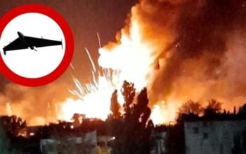 Ależ cios! Długo celowali i... jednym uderzeniem zmietli tysiąc Shahedów i całą bazę (WIDEO)