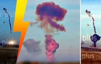 Eksplozja w bazie jądrowej! Uniósł się fioletowy dym (WIDEO)