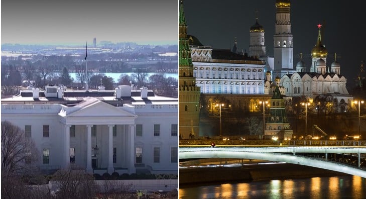 Biały Dom/ Kreml. Fot: PrtSc. tvn24.pl/ Kremlin.ru